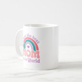 Retro Groovy Beste Mutter der Welt Regenbogen Kaffeetasse (Vorderseite Links)