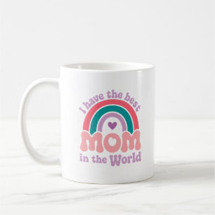 Retro Groovy Beste Mutter der Welt Regenbogen Kaffeetasse