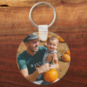 Retro Groovy Bester Bonus Vater je Foto Name Schlüsselanhänger (Rückseite)