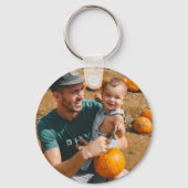 Retro Groovy Bester Bonus Vater je Foto Name Schlüsselanhänger (Rückseite)