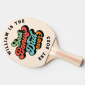 Retro Groovy Bester Bonus Vater jedes Jahr Tischtennis Schläger (Seitenansicht)