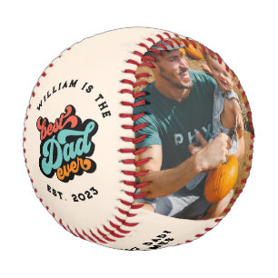 Retro Groovy Bester Vater je 2 Foto Baseball