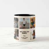 Retro Groovy Bester Vater je 7 FotoCollage Zweifarbige Tasse (Mittel)