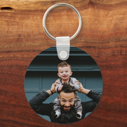 Retro Groovy Bester Vater jedes Jahr Foto Schlüsselanhänger (Rückseite)