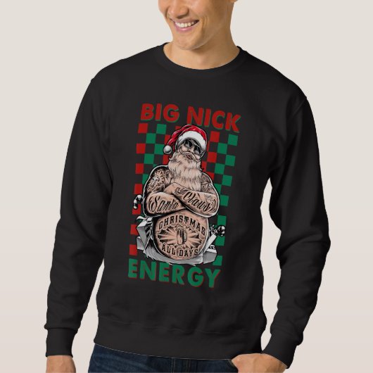 Retro Groovy Big Nick Energy Santa Christmas Trend Sweatshirt (Vorderseite)