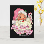 Retro Groovy Big Nick Santa Energie Pink Santa Chr Karte (Gelbe Blume)