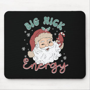 Retro Groovy Big Nick Santa Energy Fun Weihnachten Mousepad
