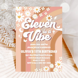 Retro-Groovy-Birthday Party-Einladung Einladung
