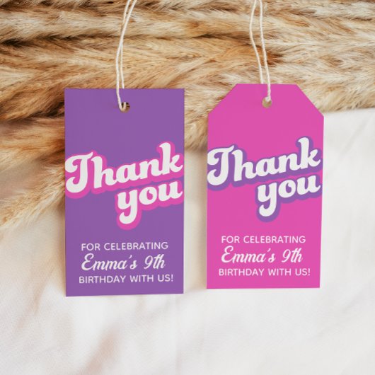 Retro Groovy Birthday Vielen Dank für Ihr Interess Geschenkanhänger