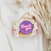 Retro Groovy Birthday Vielen Dank Runder Aufkleber