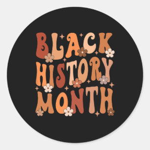 Retro Groovy Black History Month Afroamerikaner Runder Aufkleber