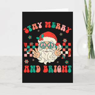 Retro Groovy Bleib Fröhlich Und Hell Santa Claus W Karte