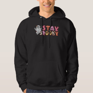 Retro Groovy Bleibe Spooky Peace Hippie Halloween  Hoodie