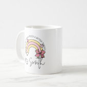 Retro Groovy Bleistift Regenbogen Lehrer Anerkennu Kaffeetasse (Vorderseite Links)