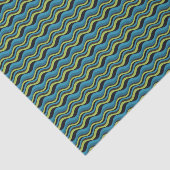 Retro Groovy Blue Green Grey Sea Waves Muster Seidenpapier (Ausschnitt)