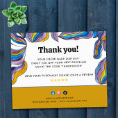 Retro Groovy Blue Lila Business Paket Beilage