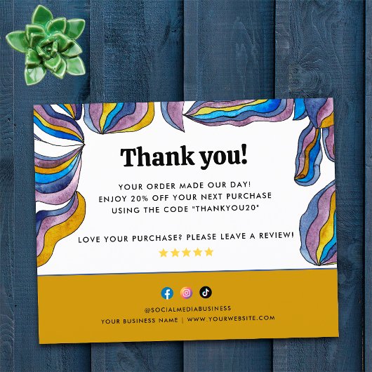 Retro Groovy Blue Lila Business Paket Beilage