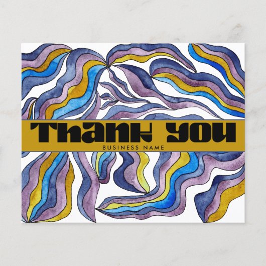 Retro Groovy Blue Lila Business Paket Beilage (Vorderseite)