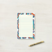 Retro Groovy Blue Lined School Notebook Paper Post-it Klebezettel (Auf Schreibtisch)
