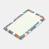 Retro Groovy Blue Lined School Notebook Paper Post-it Klebezettel (angewinkelt)
