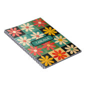 Retro Groovy Blume Box Muster Pink Gelb Daisy Notizblock (Rechte Seite)