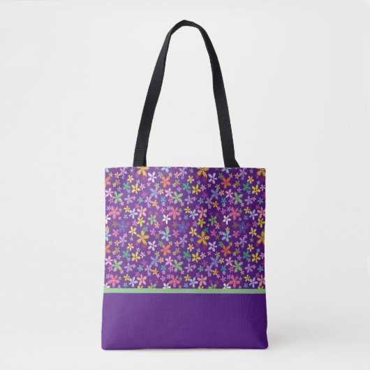Retro Groovy Blume Farbiges Design Muster Tasche (Vorderseite)