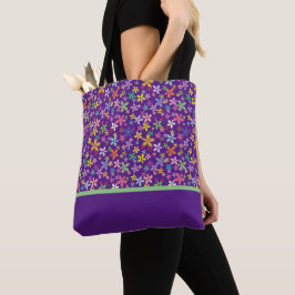Retro Groovy Blume Farbiges Design Muster Tasche