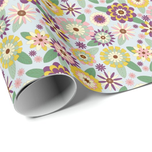 Retro Groovy Blume Geschenkpapier (Rolleneckpunkt)