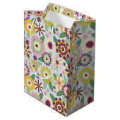 Retro Groovy Blume Mittlere Geschenktüte (Rückseite Schrägansicht)