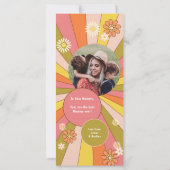 Retro Groovy Blume Mutter-Tag-Foto Karte (Rückseite)