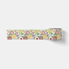 Retro Groovy Blume Satinband
