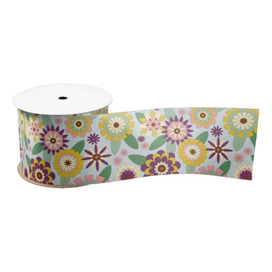 Retro Groovy Blume Satinband (Spule)