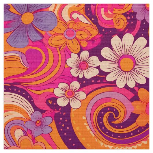 Retro Groovy Blume Stoff (Muster)