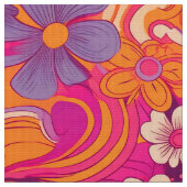 Retro Groovy Blume Stoff (Nahaufnahme)