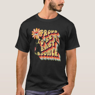 Retro Groovy Blume Stolz auf eine Baby Boomer Hipp T-Shirt
