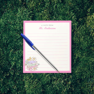 Retro Groovy Blumen Bücher Lehrer Anerkennung Notizblock