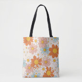 Retro Groovy Blumen-Daisy-Nahtloses Muster Tasche (Vorderseite)