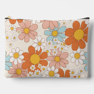 Retro Groovy Blumen-Daisy-Nahtloses Muster Zubehörtasche
