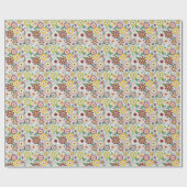 Retro Groovy Blumen Geschenkpapier (Flach)