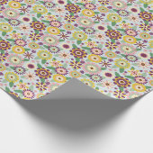 Retro Groovy Blumen Geschenkpapier (Ecke)