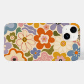 Retro Groovy Blumen-Herzen-Friedenszeichen Case-Ma Case-Mate iPhone Hülle (Rückseite (Horizontal))