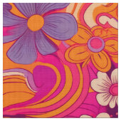 retro Groovy Blumen Stoff (Nahaufnahme)