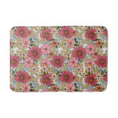 Retro Groovy Blumenmuster Daisy Boho Badematte (Vorderseite)