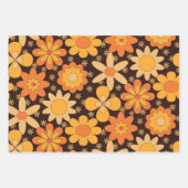 Retro Groovy Blumenmuster Gelb und Orange Geschenkpapier Set (Vorderseite 3)