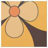 Retro Groovy Blumenmuster Gelb und Orange Stoff (Nahaufnahme)