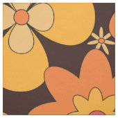 Retro Groovy Blumenmuster Gelb und Orange Stoff (Muster)
