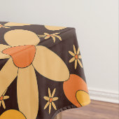 Retro Groovy Blumenmuster Gelb und Orange Tischdecke (Beispiel)