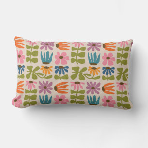 Retro Groovy Blumenwirbel Kissen