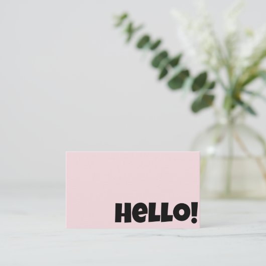 Retro Groovy Blush Pink QR Code Boho Girly hello Visitenkarte (Stehend Vorderseite)