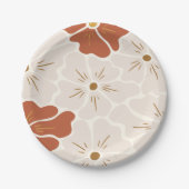 Retro Groovy Boho Baby in Bloom Pappteller (Vorderseite)